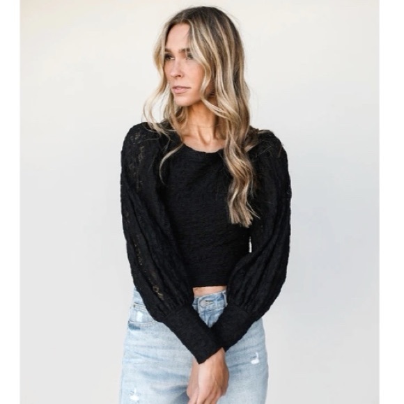 Free people tea time top in black—NWT - Picture 5 of 17